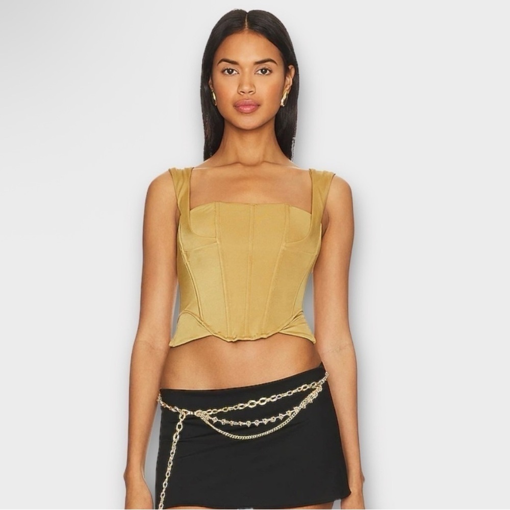 Revolve Free People x HAH Knock Out Corset Top in Shroom NWT